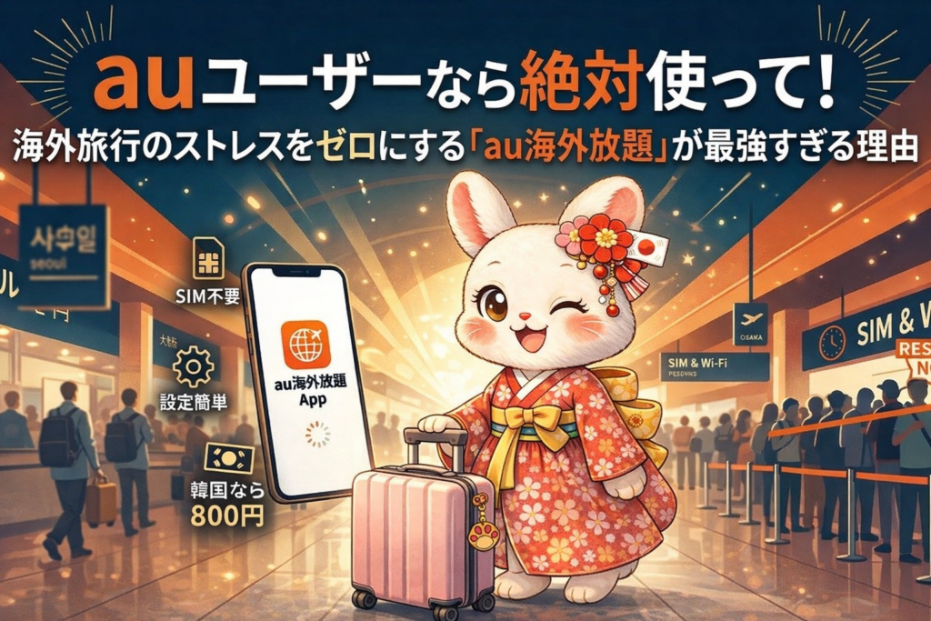 au海外放題のぴょんちゃんバージョンの画像