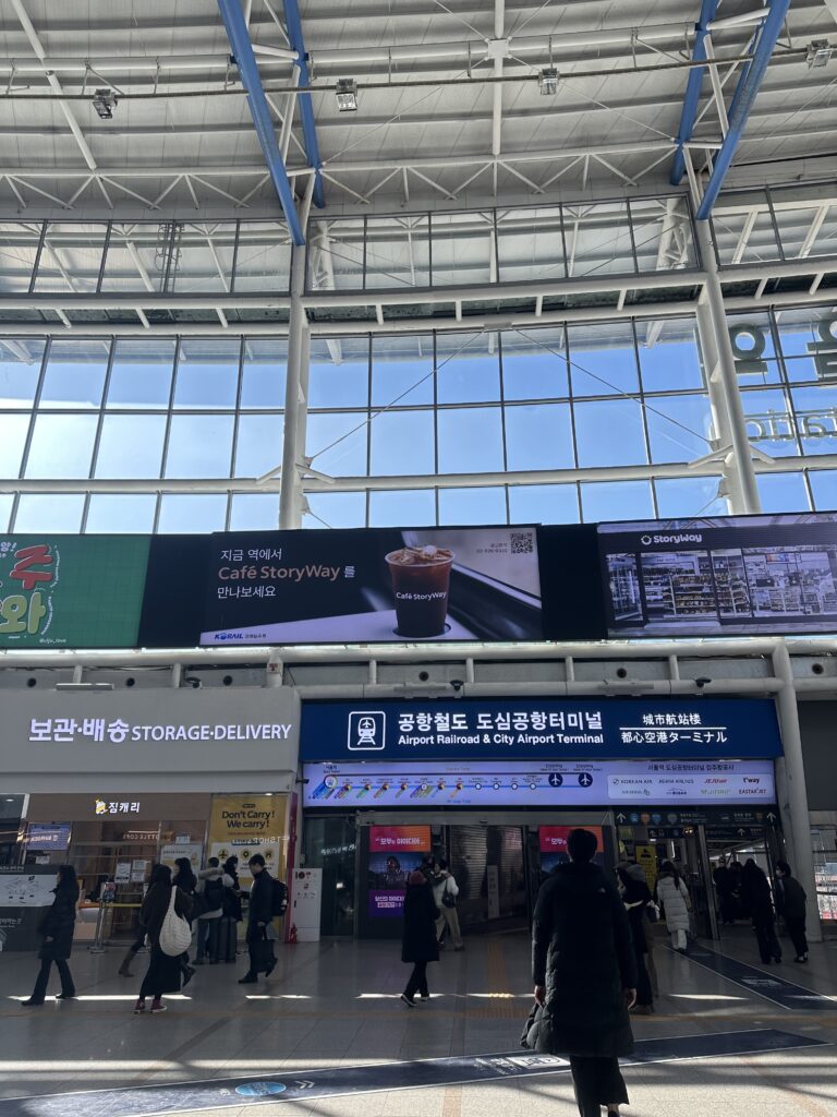 ソウル駅都心空港ターミナルの乗り場の画像
